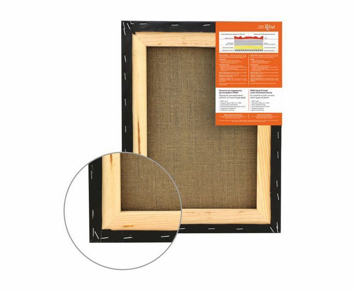 Полотно на підрамнику Rosa 40x50 см, середнє зерно льон чорний грунт галер. натяжка (4820149868349) 4820149868349 фото