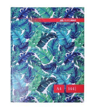 Канцелярська книга Buromax FLORISTICA A4 144 л клітина твердий.обл. ламинац. бірюзовий (BM.24419102-06) BM.24419102-06 фото