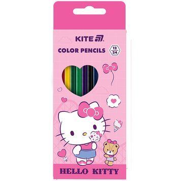 Олівці кольорові двосторонні Kite Hello Kitty 12 штук / 24 кольори (HK25-054-1) HK25-054-1 фото