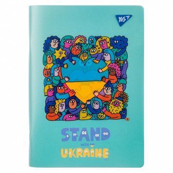 Записна книга блокнот YES Stand with Ukraine А5 70 аркушів клітинка пласт. обкладинка (681859) 681859 фото