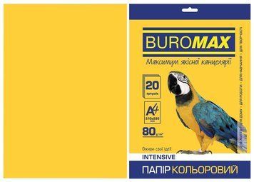 Папір кольоровий А4 Buromax INTENSIV 80гм2 жовтий 20л.(BM.2721320-08) BM.2721320-08 фото