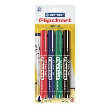Маркер для фліпчартів Flipchart Centropen 2.5 мм цілий набір 4кол 8550/4/BL 8550/4/BL фото