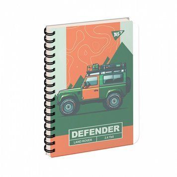 Записна книга блокнот YES Off road vehicle В6 144 аркушів клітинка пласт. обкладинка подвійна cпіраль (681978) 681978 фото