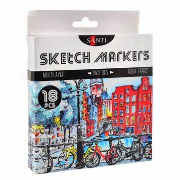 Набір маркерів "SANTI sketch", 18шт/уп 390527 фото