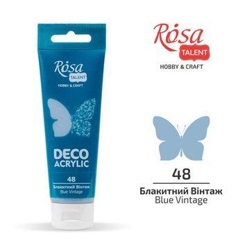 Фарба акрилова для декору ROSA TALENT 75 мл блакитний вінтаж матовий (4823098501718) 4823098501718 фото