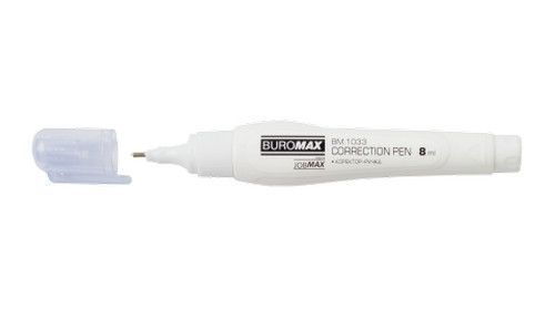 Коректор-ручка Buromax Jobmax спиртова основа 8 мл металевий наконечник (BM.1033) BM.1033 фото