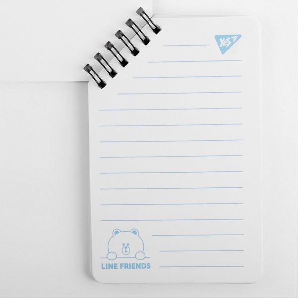 Записна книга блокнот YES Line Friends Ordinary days 95x145 мм 60 аркушів лінія карт. обкладинка подвійна 151757 фото