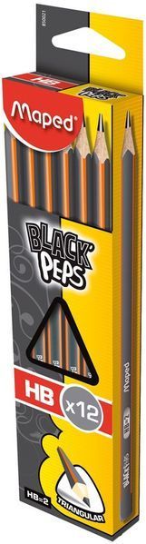 Олівець графітний Maped Black peps НВ без гумки коробка з підв. MP.850021 MP.850021 фото