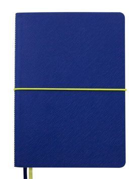 Записна книга блокнот Buromax UNIQUE A5 96 л клітина позов.шкіра синій з жовтим (BM.295107-02) BM.295107-02 фото