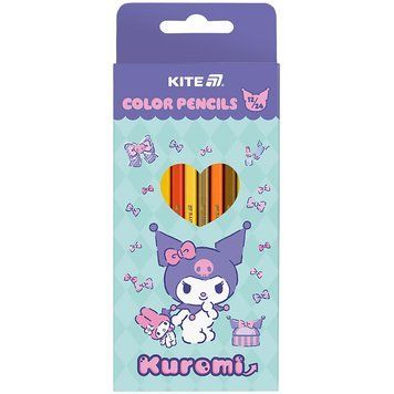Олівці кольорові двосторонні Kite Kuromi 12 штук / 24 кольори (HK25-054-2) HK25-054-2 фото