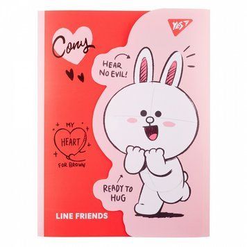 Папка-органайзер із фігурним клапаном на липучці YES Line Friends. Cony A4 (492104) 492104 фото