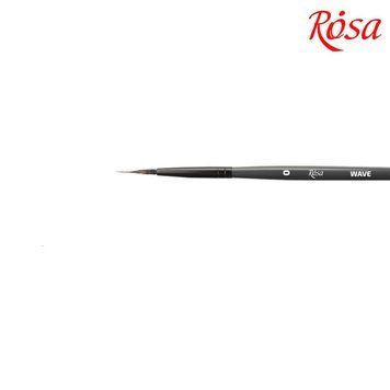 Кисть мікс білка, соболь Rosa Wave 148 кругла, лайнер №0 коротка ручка (4823098516859) 4823098516859 фото