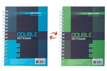Записна книга блокнот Buromax DOUBLE A6 96 л клітина твердий.обл. коричневий (BM.24671101-25) BM.24671101-25 фото