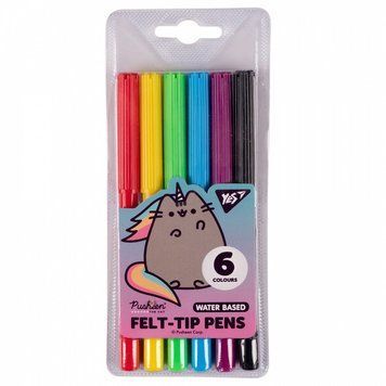 Фломастери YES Pusheen rainbow 6 кольорів (650540) 650540 фото