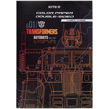 Папір кольоровий двосторонній Kite Transformers А4 (15арк/15кол) (TF24-250) TF24-250 фото