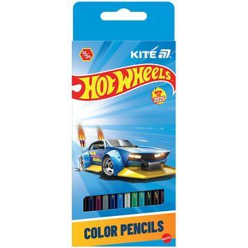Олівці кольорові двосторонні Kite Hot Wheels 12 штук / 24 кольори (HW25-054) HW25-054 фото