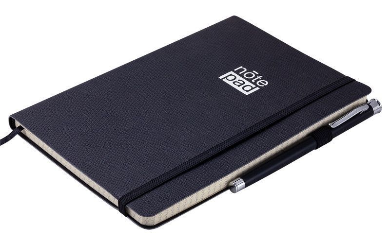 Записна книга блокнот Buromax RESPECT A5 96 л клітина позов.шкіра чорний (BM.295108-01) BM.295108-01 фото