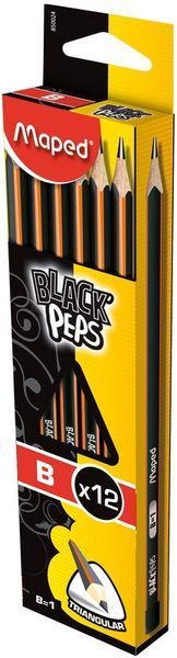 Олівець графітний Maped Black peps B без гумки коробка з підв. MP.850024 MP.850024 фото