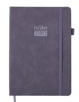 Записна книга блокнот Buromax RESPECT A5 96 л клітина позов.шкіра сірий (BM.295108-09) BM.295108-09 фото