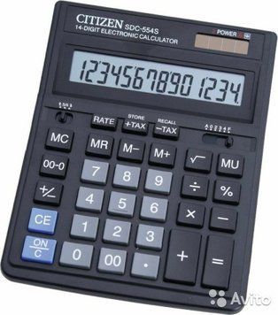Калькулятор Citizen 14 розрядів SDC-554S SDC-554S фото