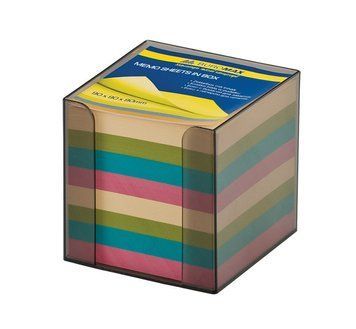 Куб для паперу Buromax 90х90х90мм димчастий з кольоровим папером (BM.2291-02) BM.2291-02 фото