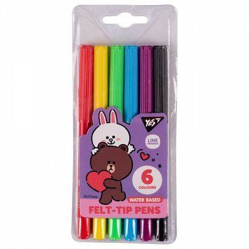 Фломастери YES Line Friends 6 кольорів (650541) 650541 фото