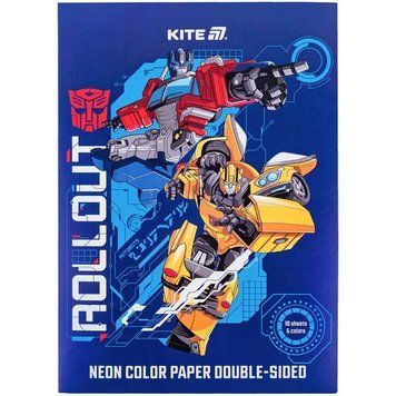 Папір кольоровий неон Kite Transformers А4 (10арк/5кол) (TF24-252) TF24-252 фото