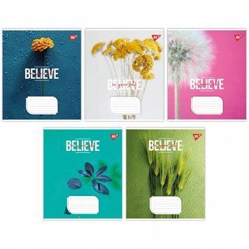 Зошит Yes Believe in yourself 36 аркушів клітинка мікс дизайнів (767059) 767059 фото