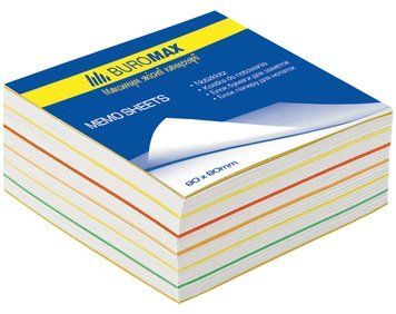 Блок паперу для нотаток проклеєний Buromax 80х80х30мм асорті кольорів BM.2232 BM.2232 фото