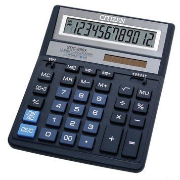 Калькулятор Citizen 12 розрядів чорний SDC-888 ХВК SDC-888 XBK фото