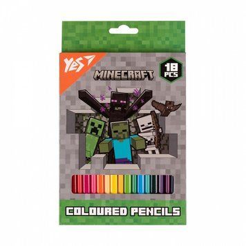 Олівці кольорові YES Minecraft. Heroes 18 кольорів (290732) 290732 фото