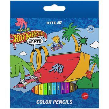 Олівці кольорові Kite Hot Wheels 24 кольори (HW25-055-2) HW25-055-2 фото
