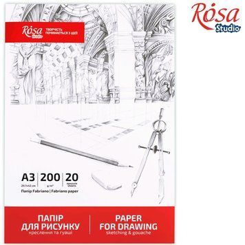 Папка для рисунку та креслення ROSA Studio А3 200г/м2 20 арк. дрібне зерно (4823098528487) 4823098528487 фото