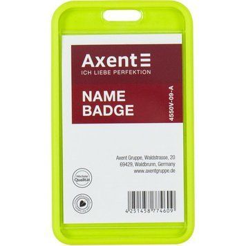 Бейдж-чохол вертикальний Axent SoftTouch 54х85мм салатовий матовий 4550v-09-a 4550v-09-a фото