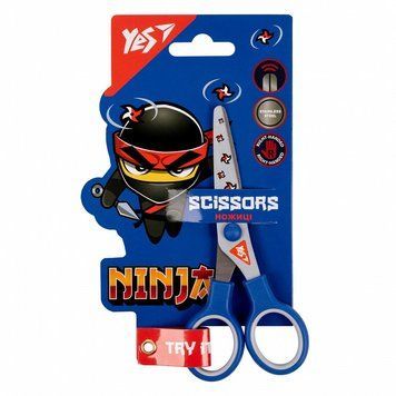 Ножиці дитячі Yes Ninja 13 см з малюнком на лезі (480427) 480427 фото