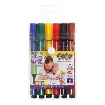 Фломастери ZiBi JUMBO BABY Line 6 кольорів (ZB.2806) ZB.2806 фото
