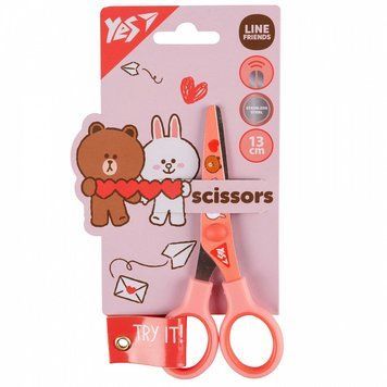 Ножиці дитячі Yes Line Friends 13 см з малюнком на лезі (480441) 480441 фото