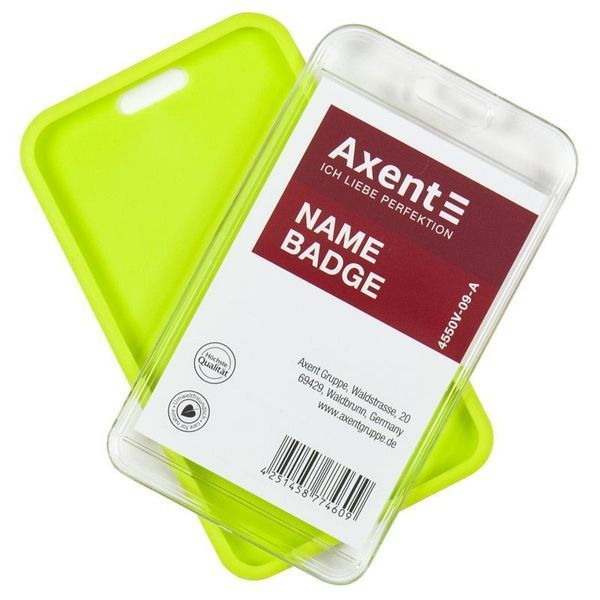Бейдж-чохол вертикальний Axent SoftTouch 54х85мм салатовий матовий 4550v-09-a 4550v-09-a фото