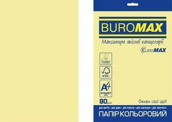 Папір кольоровий пастель Buromax EUROMAX PASTEL 20 аркушів А4 80 г/м2 жовтий (BM.2721220E-08) BM.2721220E-08 фото