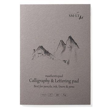 Блокнот-склейка для каліграфії та леттерінгу SMILTAINIS AUTHENTIC А4 100г/м2 50 арк. білий папір 4770644592471 фото
