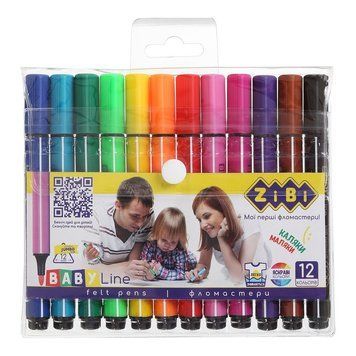 Фломастери ZiBi JUMBO BABY Line 12 кольорів (ZB.2807) ZB.2807 фото