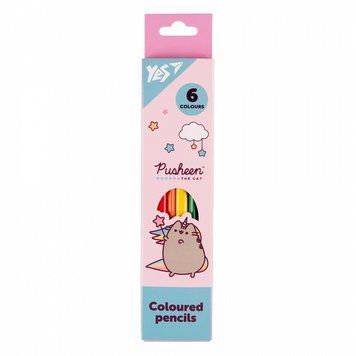 Олівці кольорові YES Pusheen 6 кольорів (290725) 290725 фото