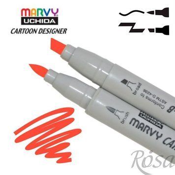 Маркер двосторонній Червоний 1900B-S Marvy 752481291025 фото