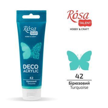Фарба акрилова для декору ROSA TALENT 75 мл бірюзовий матовий (4823098501398) 4823098501398 фото