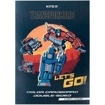 Картон кольоровий двосторонній Kite Transformers А4 (10арк/10кол) (TF24-255) TF24-255 фото