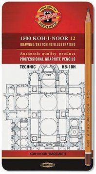 Олівець графітний Koh-i-noor 1500 Technic НВ-10Н 12 шт 1502.І 1502.I фото