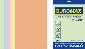 Кольоровий папір Buromax Euromax Pastel А4 80 г/м2 5 кол. 250 аркушів (BM.27212250E-99) BM.27212250E-99 фото