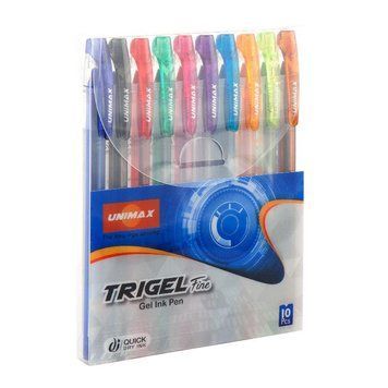 Набір ручок гелевих Unimax Trigel-3 10 кольорів 1мм (UX-132-20) UX-132-20 фото