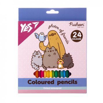 Олівці кольорові тригранні Yes Pusheen 24 кольори (290771) 290771 фото