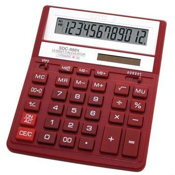 Калькулятор Citizen 12 розрядів червоний SDC-888 ХRD SDC-888 XRD фото
